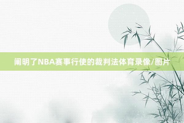 阐明了NBA赛事行使的裁判法体育录像/图片