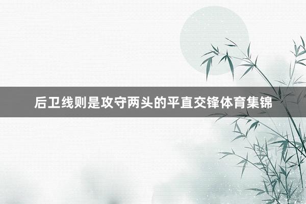 后卫线则是攻守两头的平直交锋体育集锦